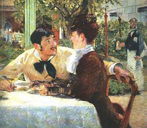 Edouard Manet Chez le Pere Lachuille Oil Painting