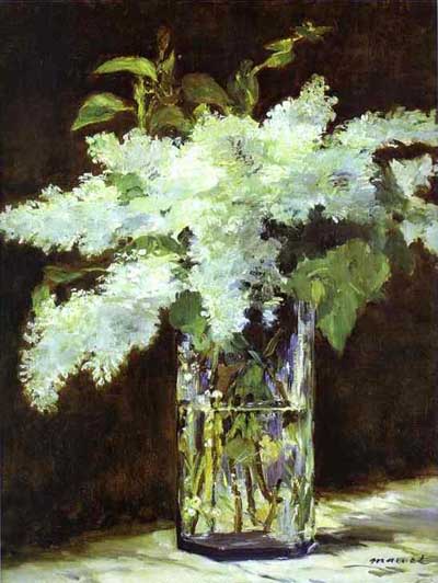 Edouard Manet Lilac in a Glass Oil Painting