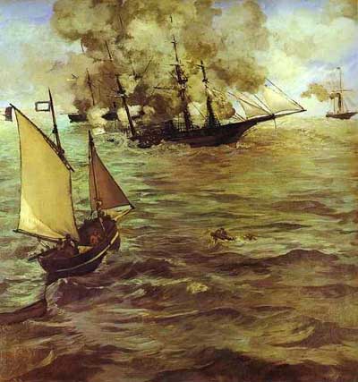 Edouard Manet The Battle of the Kearsarge and the Alabama Oil Painting