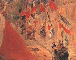 Edouard Manet The Rue Mosnier Decked Out with Flags Oil Painting
