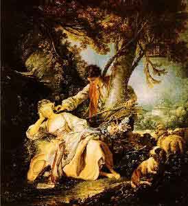 Francois Boucher The Sleeping Sheperdess Oil Painting