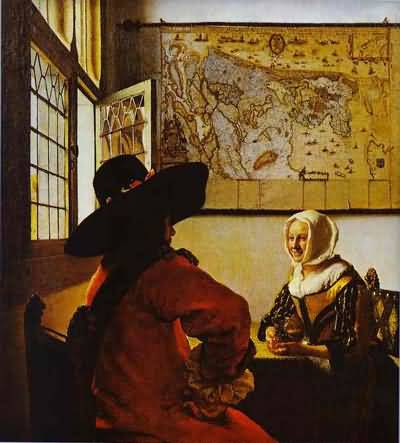 Jan Vermeer Soldier And A Laughing Girl Oil Painting