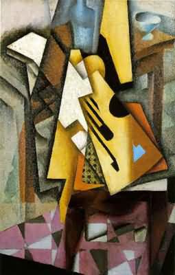 Juan Gris Guitar on a Chair Oil Painting