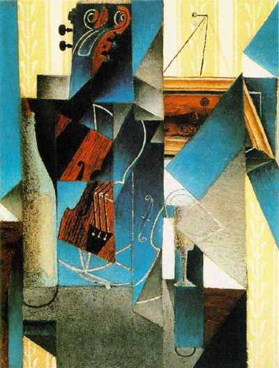 Juan Gris Violin And Engraving Oil Painting