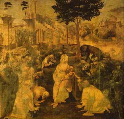 Leonardo da Vinci Adoration of the Magi Oil Painting