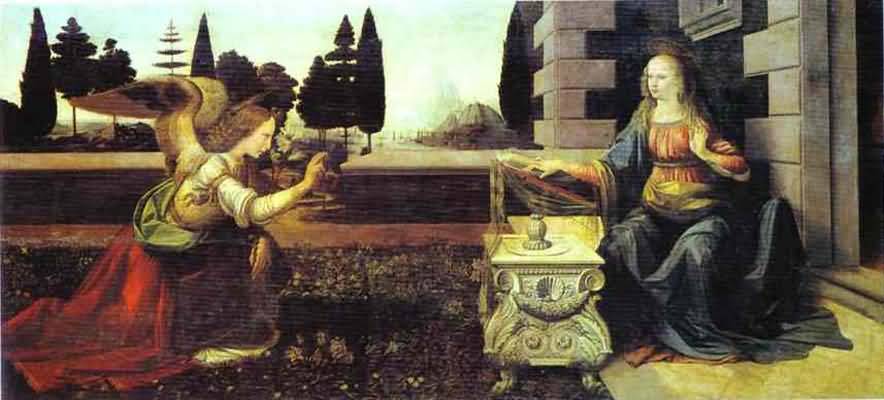 Leonardo da Vinci The Annunciation Oil Painting