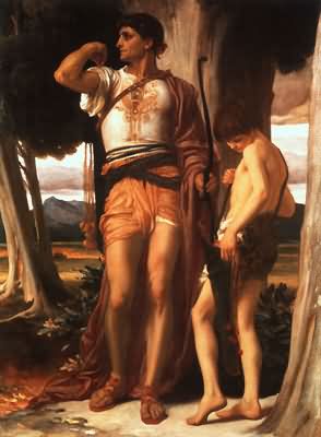 Lord Frederic Leighton Jonathan s Token to David Oil Painting