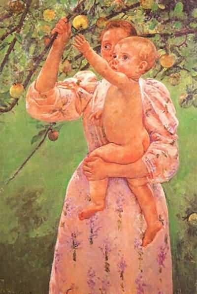 Mary Cassatt Baby Reaching for an Apple Oil Painting