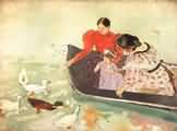Mary Cassatt Feeding Ducks Oil Painting