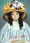 Mary Cassatt Fillette au Grand Chapeau Oil Painting