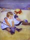 Mary Cassatt Two Children at the Seashore Oil Painting