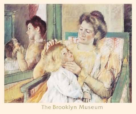 Mary Cassatt Woman Combing Child Hair Oil Painting