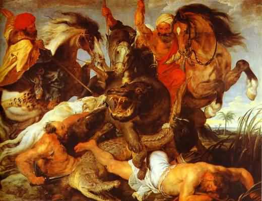 Peter Paul Rubens Hippopotamus and Crocodile Hunt Oil Painting