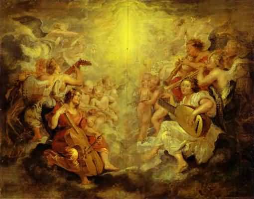 Peter Paul Rubens Music Making Angels Oil Painting