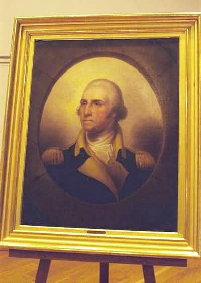 Rembrandt Peale Stone Porthole Portrait of George Washington Oil Painting