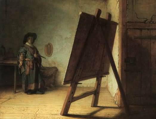 Rembrandt van Rijn Artist in his Studio Oil Painting