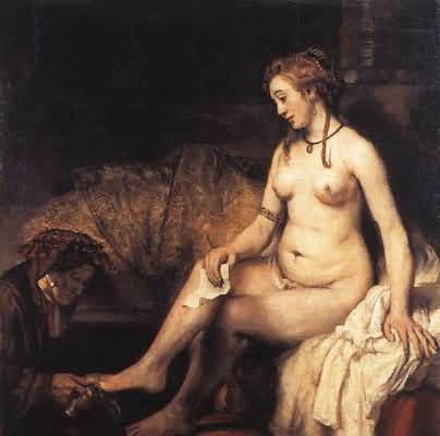 Rembrandt van Rijn Bathsheba at Her Bath Oil Painting