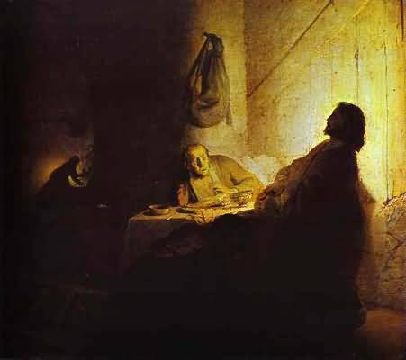 Rembrandt van Rijn The Pilgrims at Emmaus Oil Painting