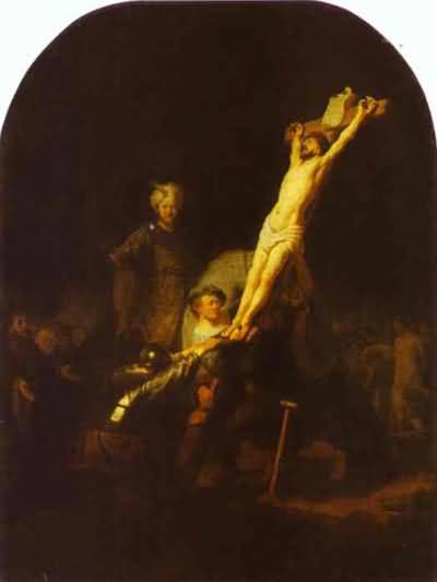 Rembrandt van Rijn The Raising of The Cross Oil Painting