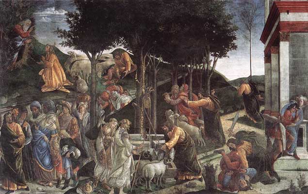 Sandro Botticelli Scenes from the Life of Moses Oil Painting