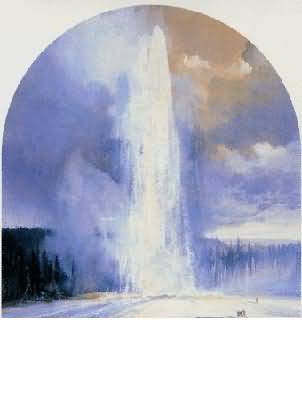 Thomas Moran Old Faithful Oil Painting