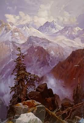 Thomas Moran Summit of the Sierras Nevada Oil Painting