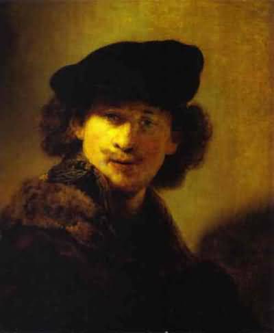 Rembrandt van Rijn Self Portrait with Velvet Beret and Furred Mantel Oil Painting