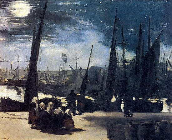 Moonlight over the Port of Boulogne. 1869