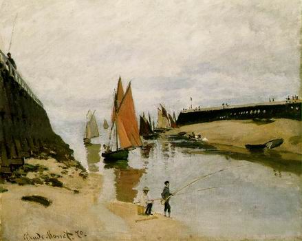 Breakwater at Trouville, Low Tide.1870.