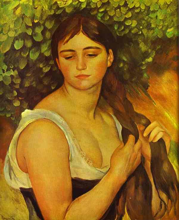 Girl Braiding Her Hair (Suzanne Valadon). 1885