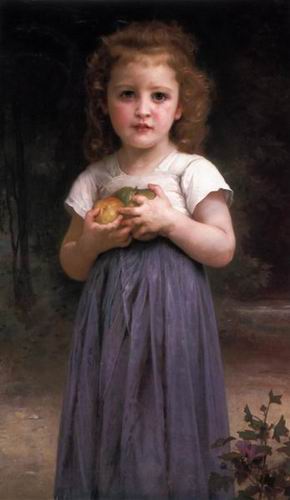 Jeune Fille et Enfant, Translated title: Little girl holding apples in her hands, 1895