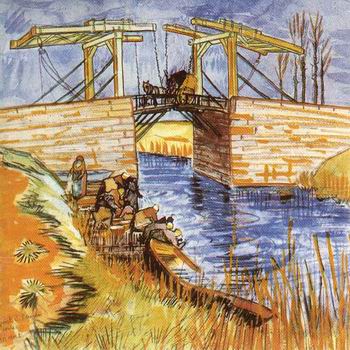 Langlois Bridge at Arles with Women Washing, The ,Arles: March, 1888