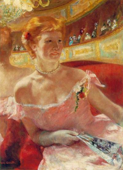 Lydia in a Loge, Wearing a Pearl Necklace