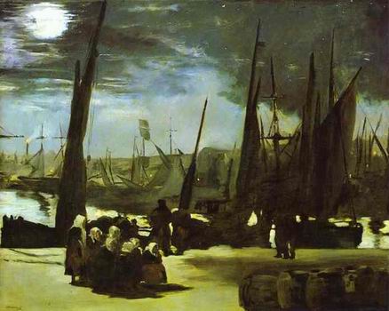 Moonlight over the Port of Boulogne. 1869