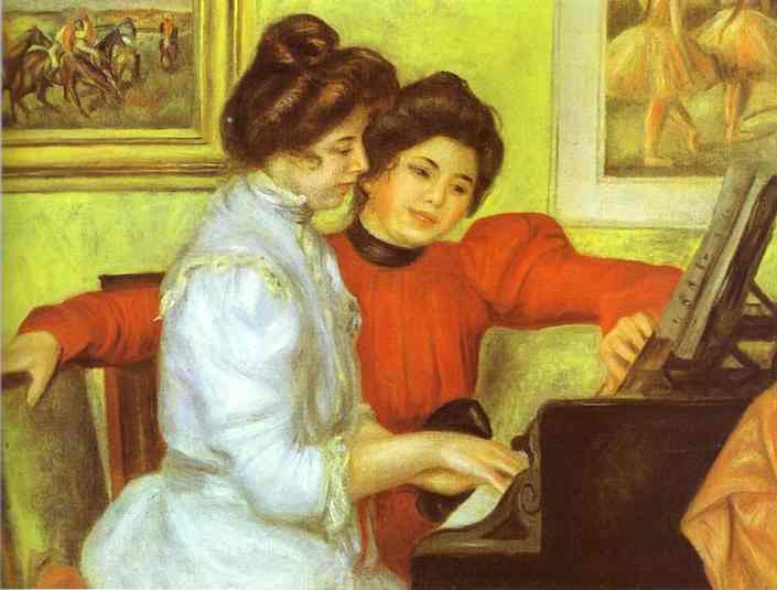 Yvonne and Christine Lerolle Playing the Piano. 1897