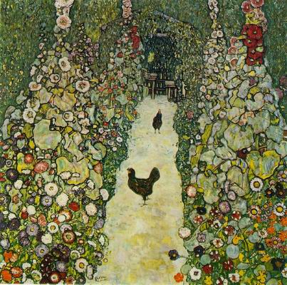 Garden Path with Chickens.1916