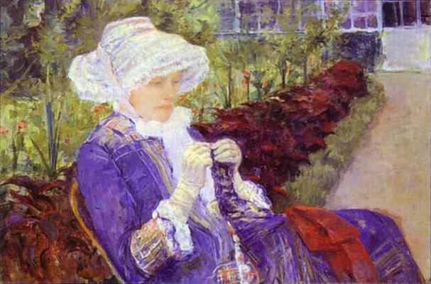 Lydia Crocheting in the Garden at Marly. 1880.