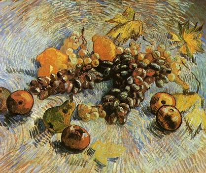 Still Life with Apples, Pears, Lemons and Grapes,Paris: Autumn, 1887