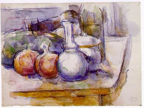 Still Life with Carafe, Sugar Bowl, Bottle, Pomegranates, and Watermelon