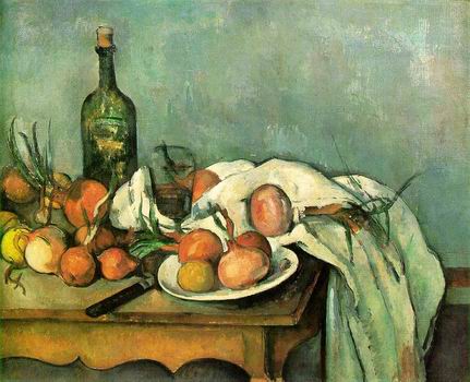 Still Life with Onions and Bottle