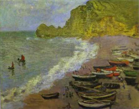 The Beach at Etretat. 1883