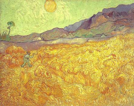 Wheat Fields with Reaper at Sunrise,Saint R