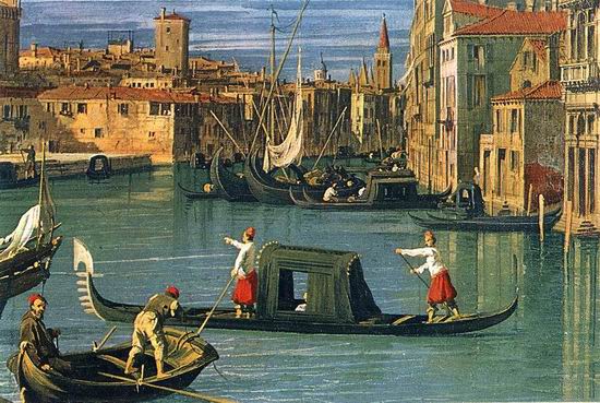 Canaletto The Grand Canal and the Church of the Salute (detail