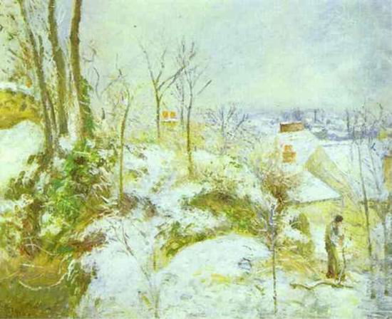 Cottage at Pontoise in the Snow. 1879.