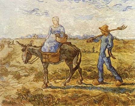 Morning: Peasant Couple Going to Work (after Millet),Saint R
