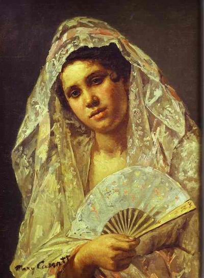 Spanish Dancer Wearing a Lace Mantilla. 1873