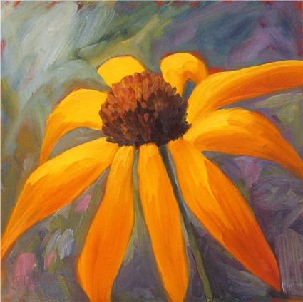 Single Susan Modern Impressionist Sunflower Painting
