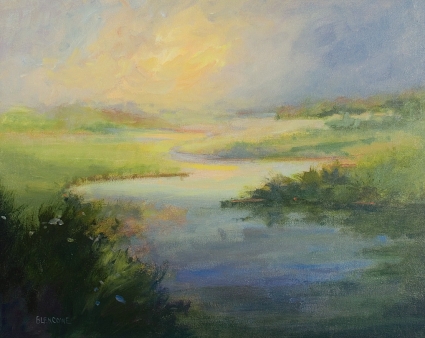Contemporary Impressionist Landscape Marsh Dawn