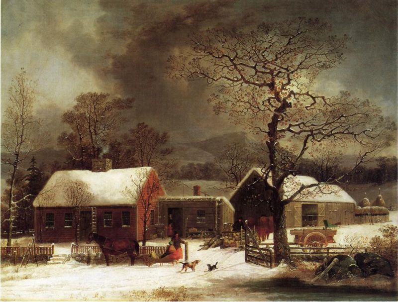 Winter Scene in New Haven, Connecticut