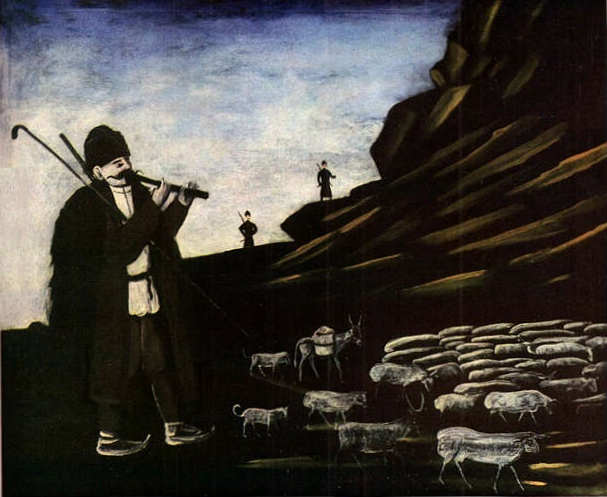 A Shepherd With His Flock